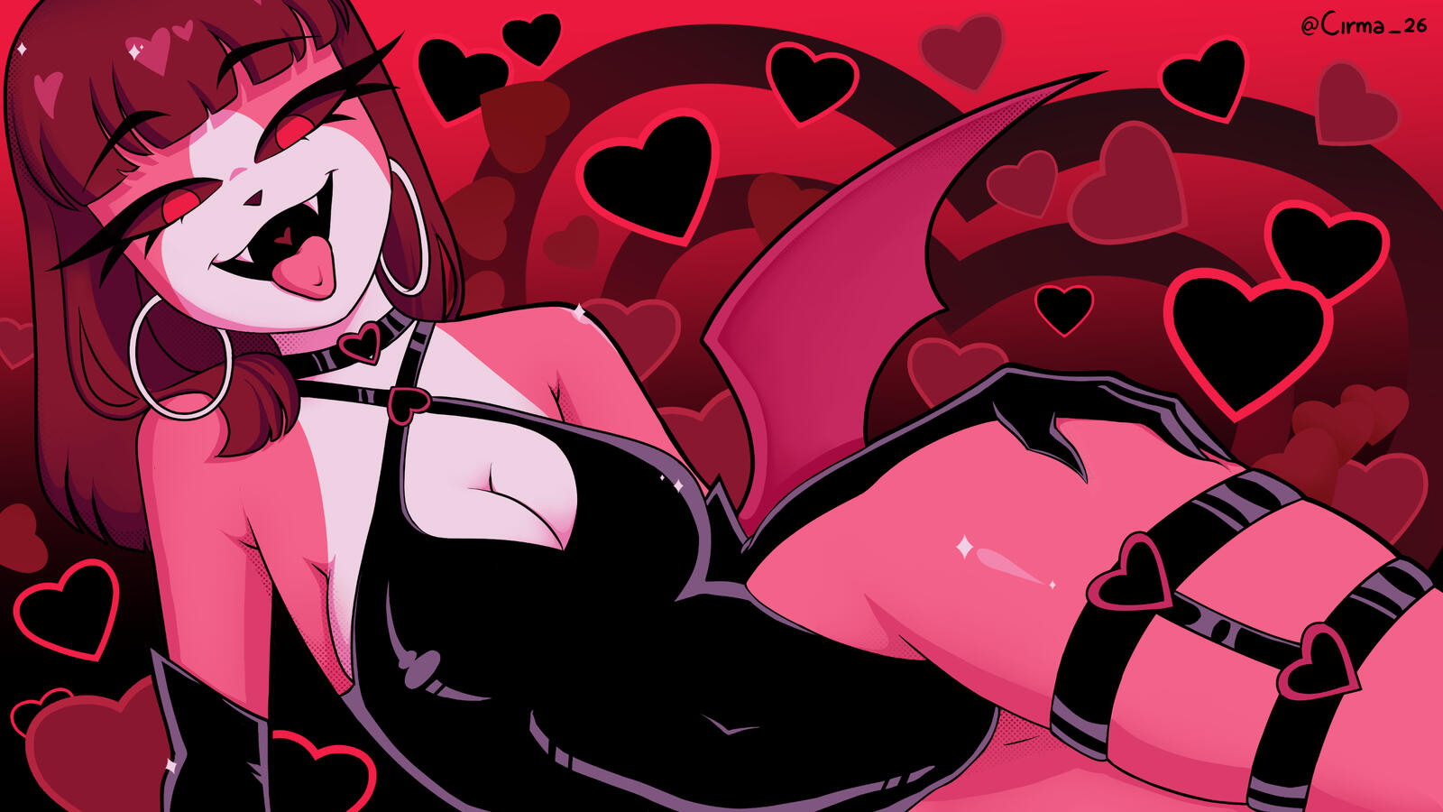 Batty wallpaper (inspired by Hazbin Hotel Valentine's merch design) Batty wallpaper (inspired by Hazbin Hotel Valentine's merch design)